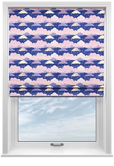 Cloudy Cosmos, Purple Twilight - Motorised Roman Blind